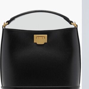 Mango faux leather Top-Handle Women’s Bag with Gold Hardware